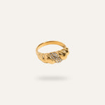 Alma Ring, in 18K gold-plated 316L stainless steel (gold), waterproof, hypoallergenic, by VENTÙR