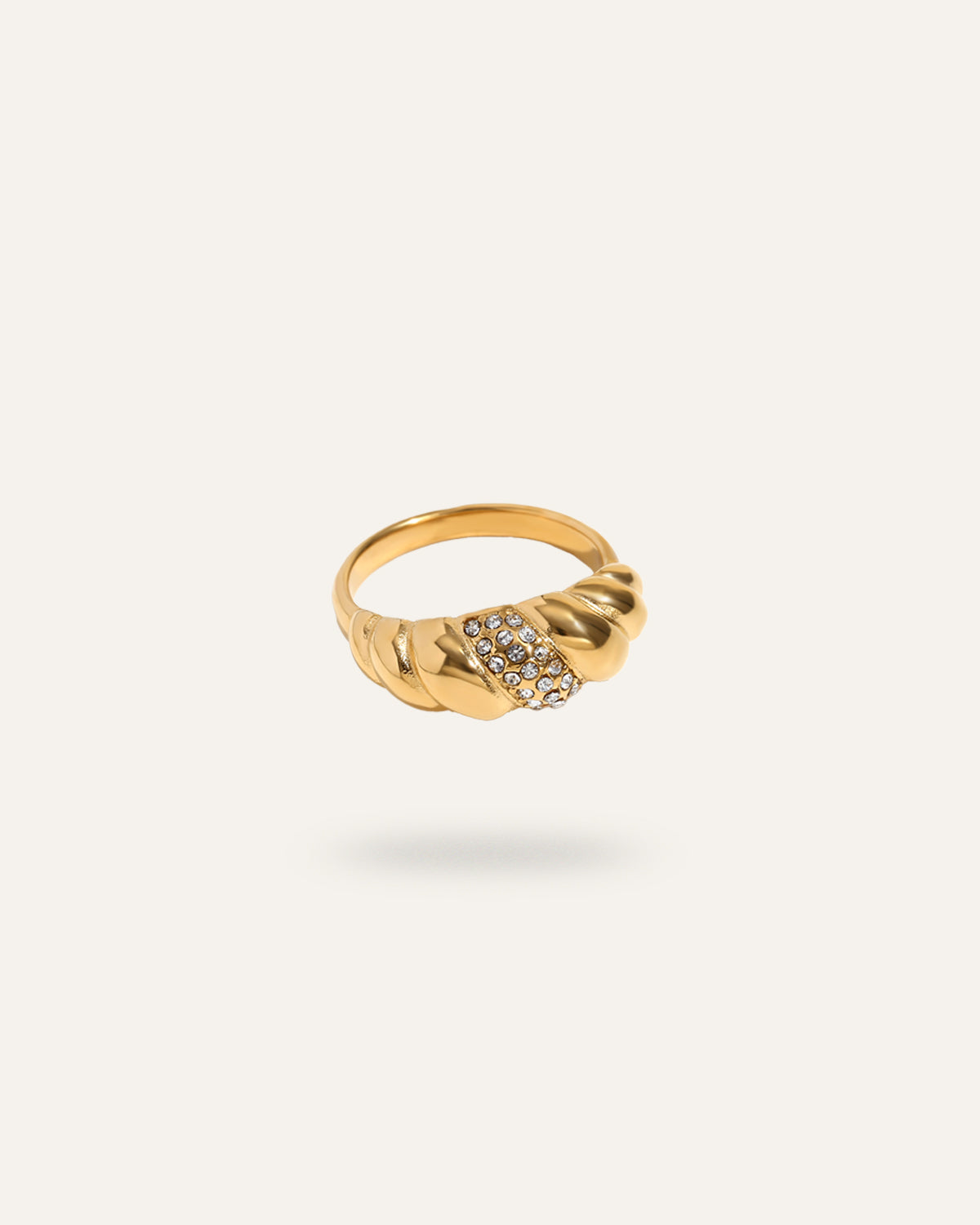 Alma Ring, in 18K gold-plated 316L stainless steel (gold), waterproof, hypoallergenic, by VENTÙR