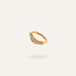 Linea Ring, in 18K gold-plated 316L stainless steel (gold), waterproof, hypoallergenic, by VENTÙR