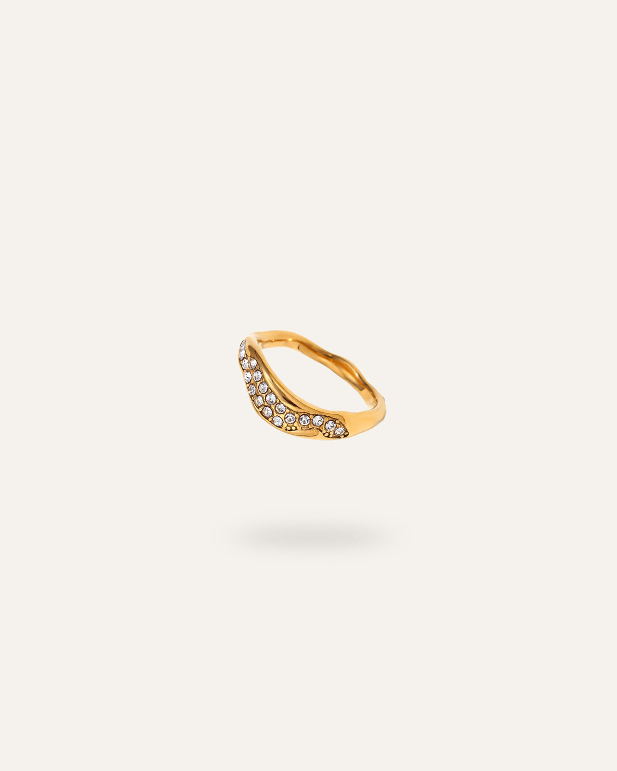 Linea Ring, in 18K gold-plated 316L stainless steel (gold), waterproof, hypoallergenic, by VENTÙR